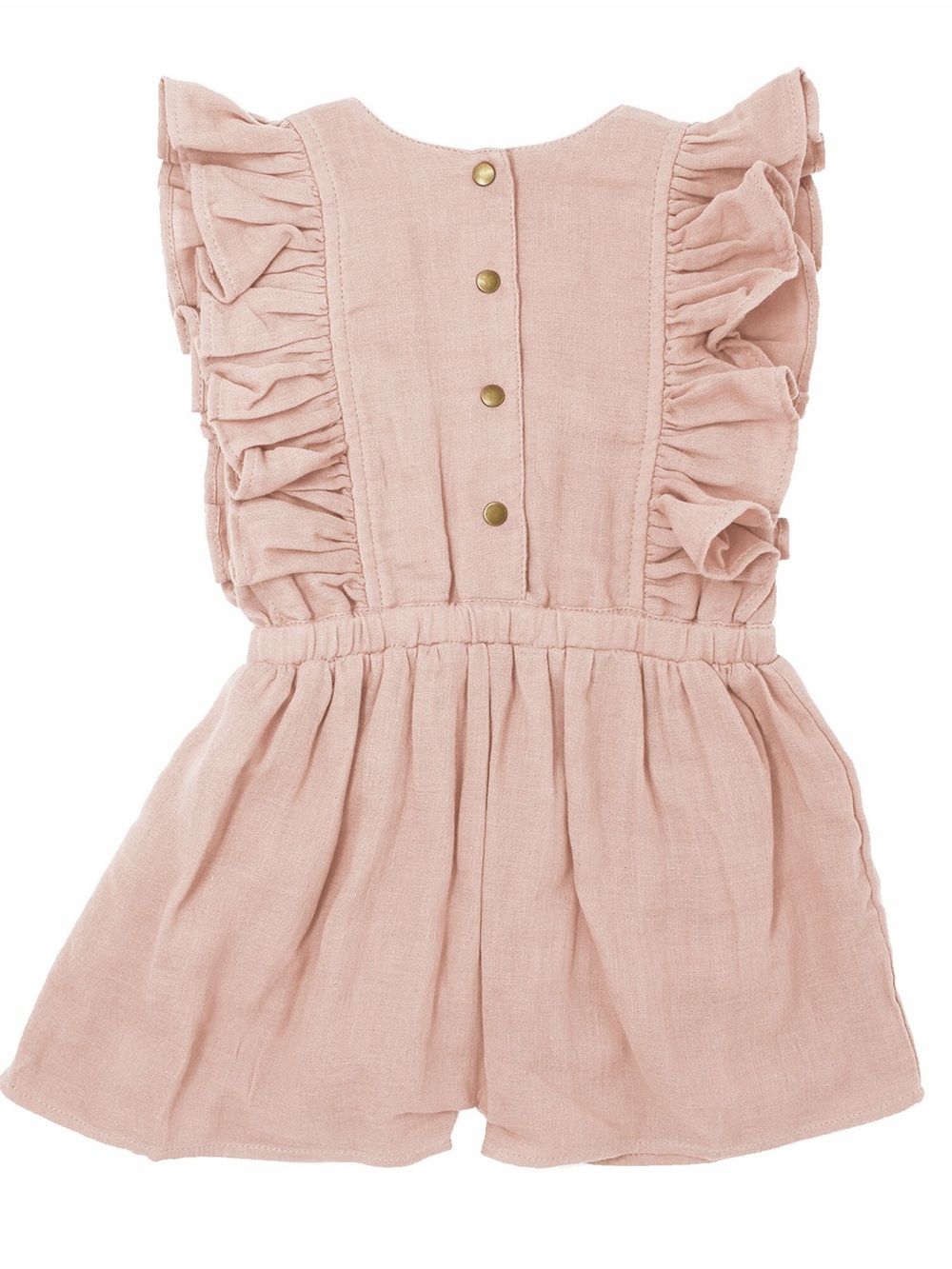2T NWT L'ovedbaby Girls Organic Muslin Ruffle Bodysuit-Rosewater Pink
